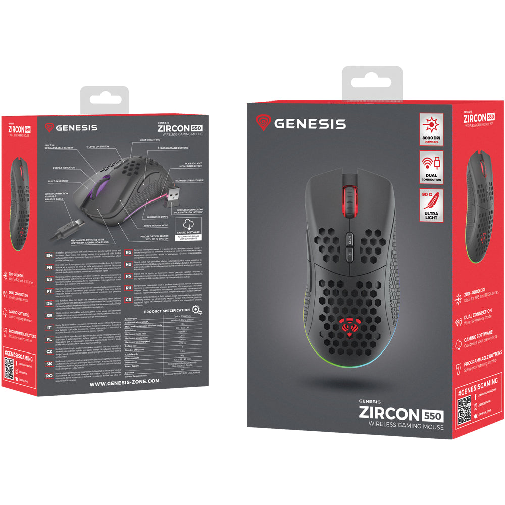 Mouse wireless Genesis Zircon 550