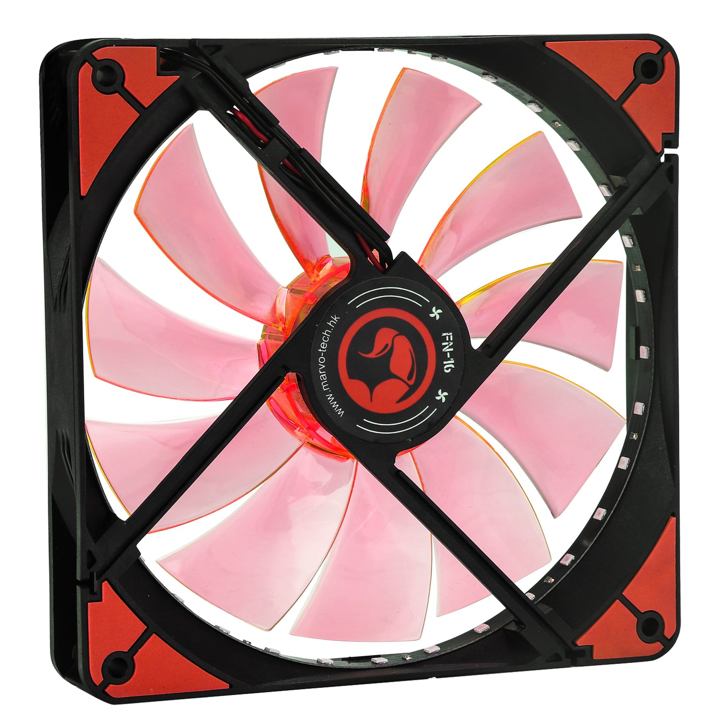 Ventilator 140 mm Marvo FN-16 red LED