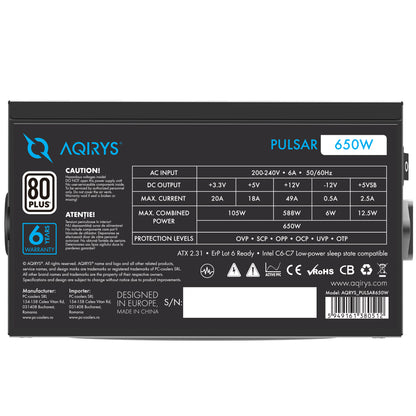 Sursa AQIRYS Pulsar 650W