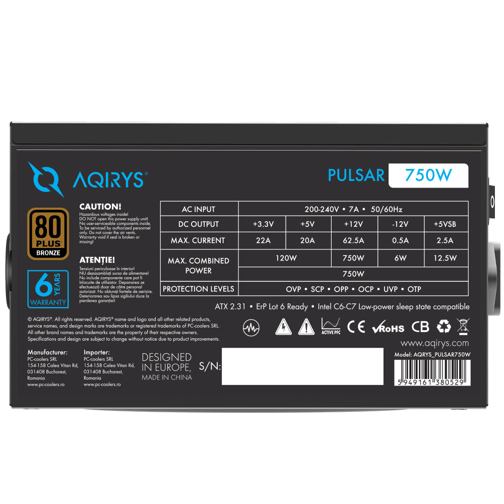 Sursa AQIRYS Pulsar 750W